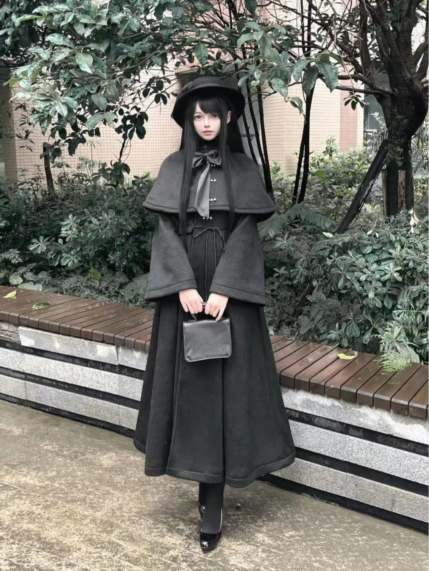 The Original Witch - Silent Hill - Winter Long Gothic Lolita Coat, Detachable Cape