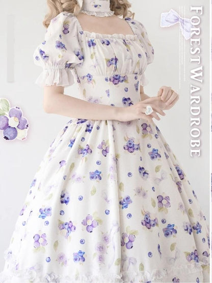Forest Wardrobe - Forest Basket - Classic Lolita OP Dress Floral Print