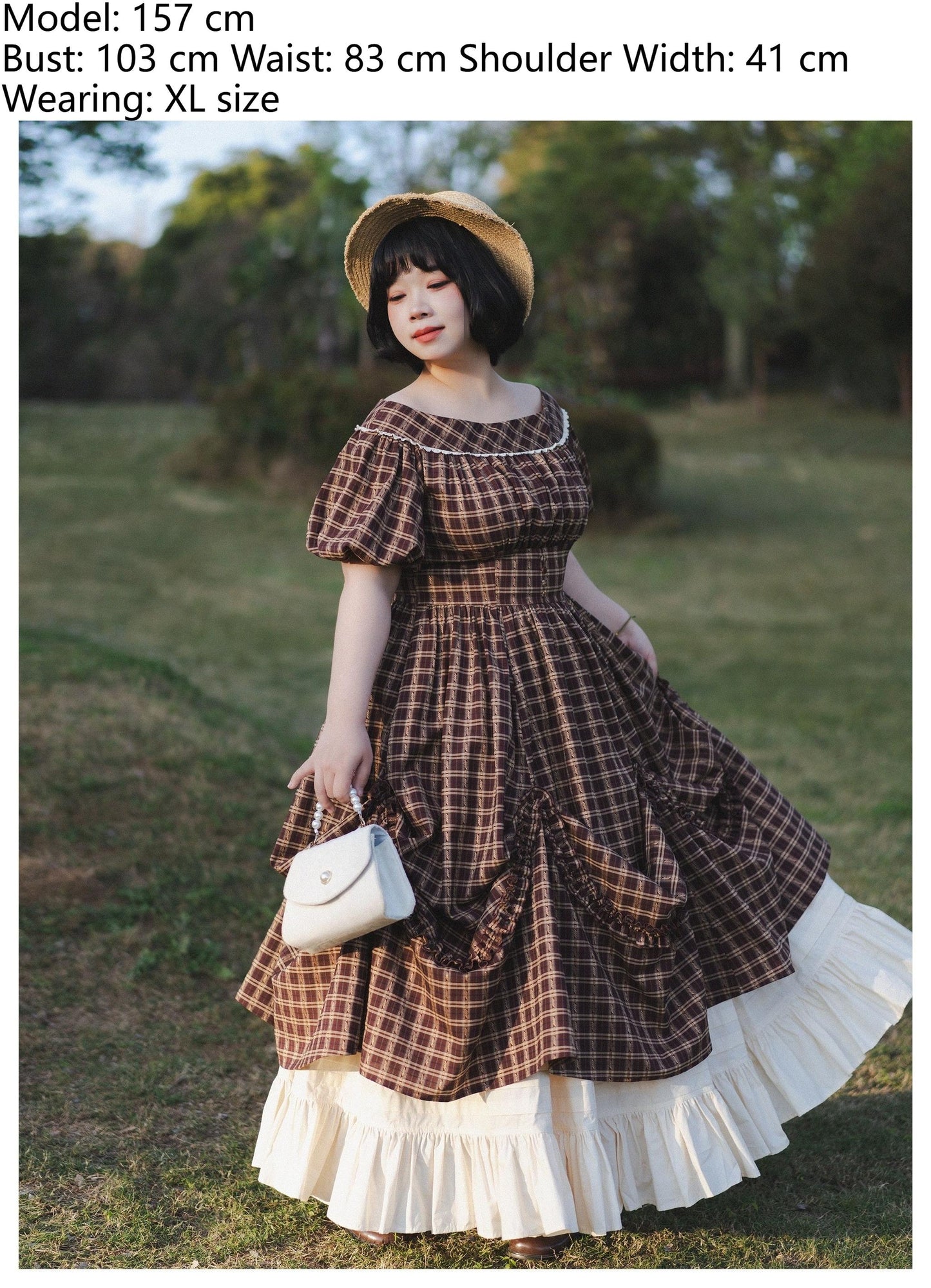 Forest Wardrobe - Forest Picnic - Classic Lolita OP Dress with Off-Shoulder and Lifting Hem
