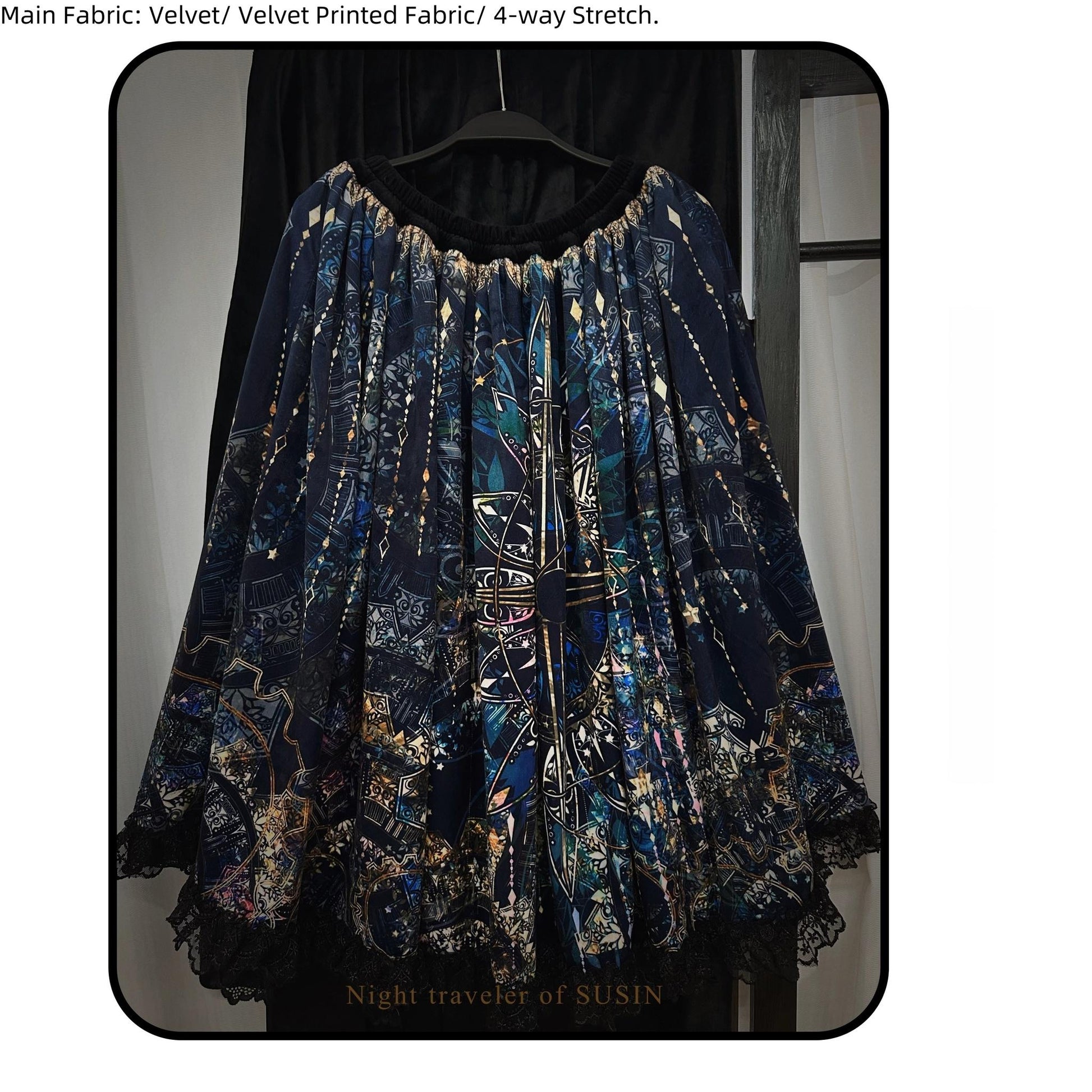 Susin Lolita - Night Traveler - Gothic Lolita Skirt Outfit Long Coat Shirt and Bustier Set