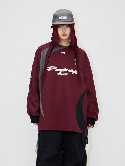 Football Contrast Color Splicing Embroidery Sweat【s0000004197】