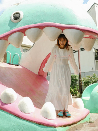 Girly Square Collar Ribbon Lace Long Dress【s0000003556】