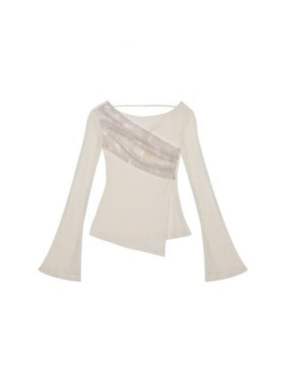 V-neck Strap Design Irregular Knitted Tops【s0000004381】