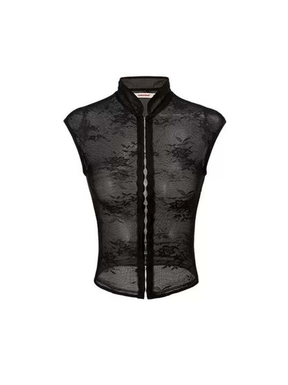 Mesh Lace Cheongsam Blouse & Skirt Set【s0000009176】