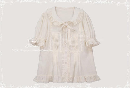 Tiny Garden - Swallowtail Butterfly - Elegant Lolita Bow Tie Blouse