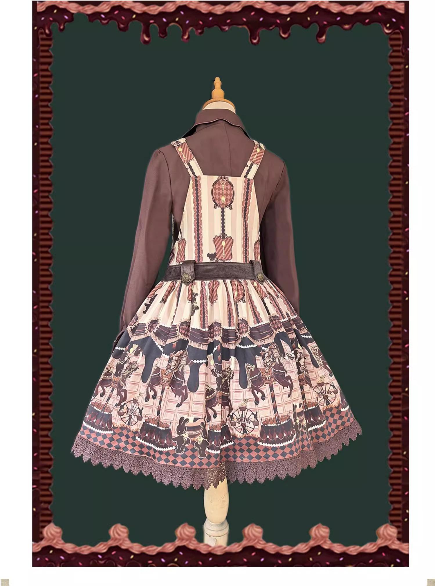 Infanta - Chocolate Carousel - Kawaii Lolita Salopette Dress Set