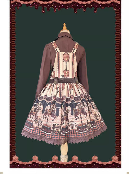 Infanta - Chocolate Carousel - Kawaii Lolita Salopette Dress Set