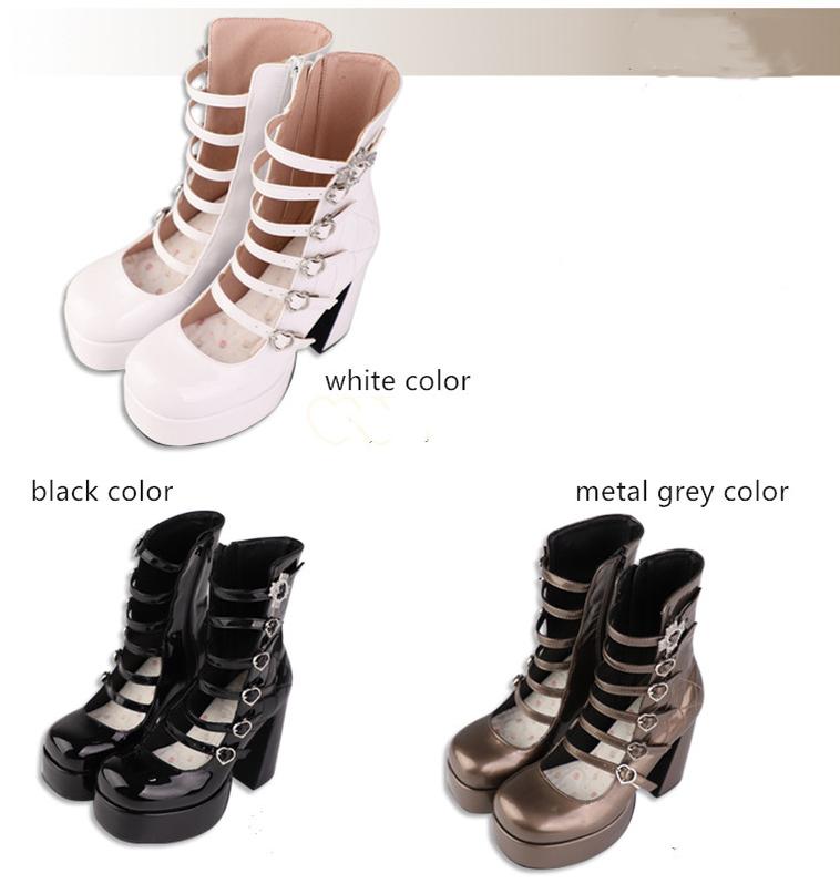 Pure Tea For Dream - Cross Buckle Punk Lolita Shoes