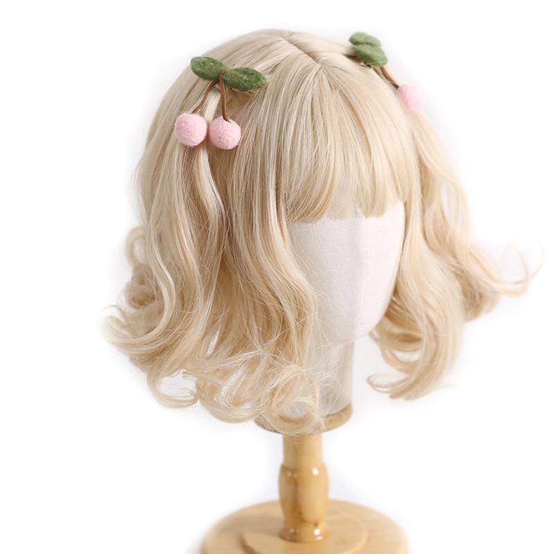 Xiaogui - Handmade Kawaii Wool Felt Cherry Clips