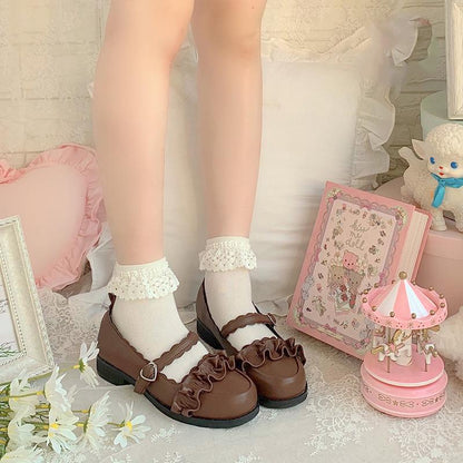 Sheep Puff - Mei Lulu - Lolita Japanese Lace Single Shoes