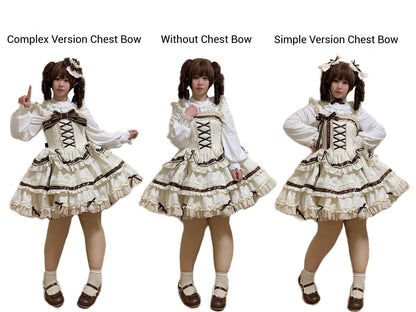 Chubby Cat Diary - Chocolate Layer Cake - Plus Size Cotton Lolita Jumper Dress