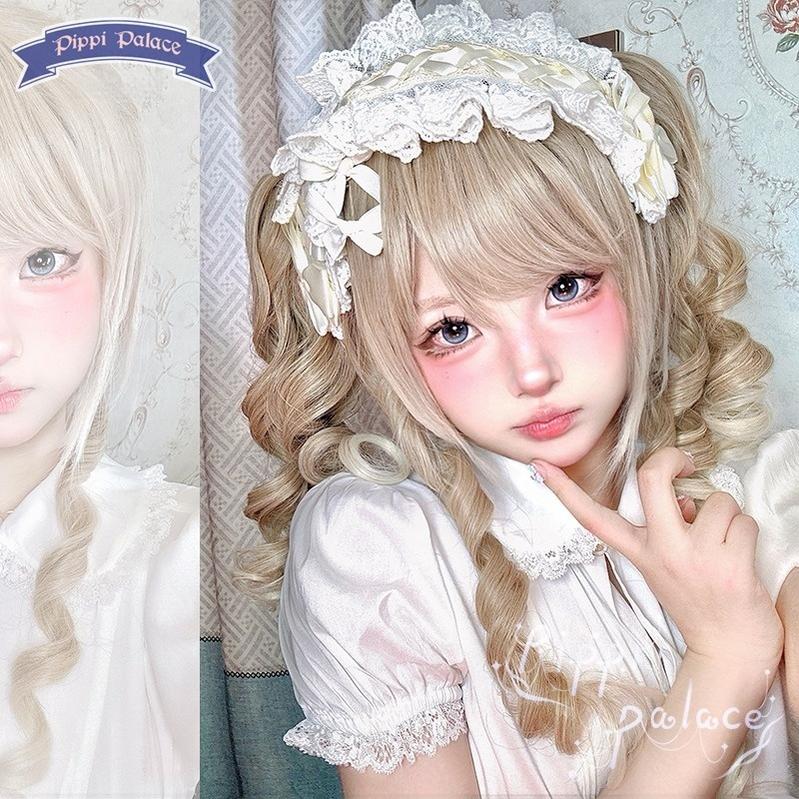 Pippi Palace - Retro Lolita Wig Double Ponytail Sweet Lolita Curl Wig