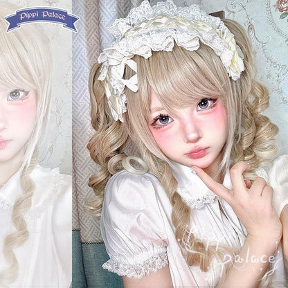 Pippi Palace - Retro Lolita Wig Double Ponytail Sweet Lolita Curl Wig