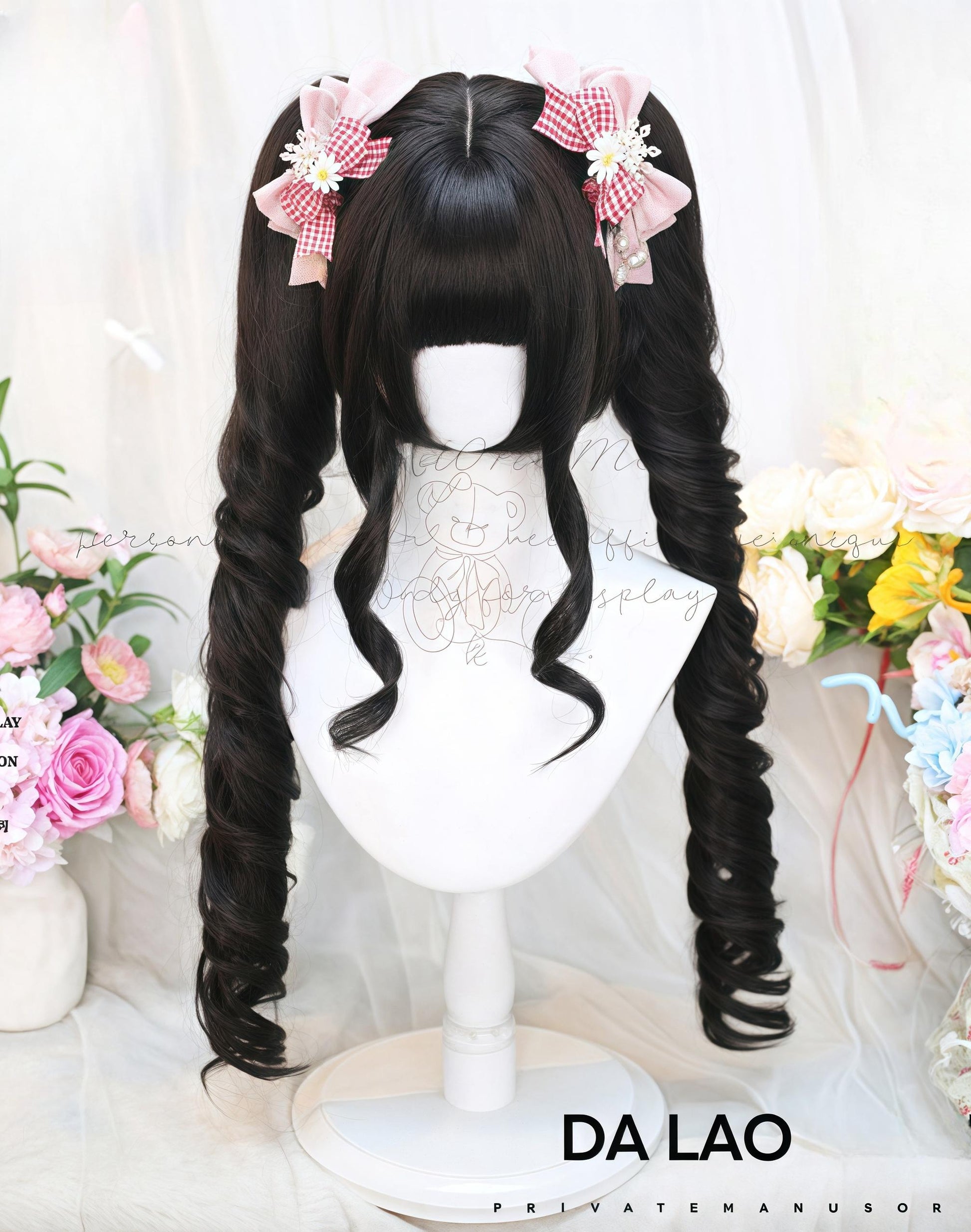 Dalao Home - Daily Lolita Wig with Roman Roll Twins Tails Multi Color