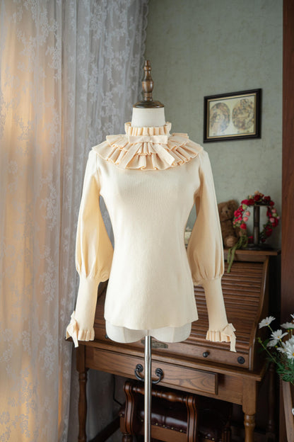 Miaoplus - Sweet Lolita Knit Sweater Long Sleeve Winter Lolita Top