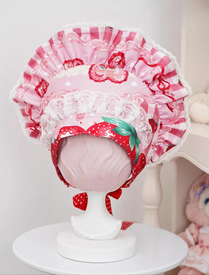 Mengfuzi - Strawberry - Sweet Lolita BNT Strawberry Print Detachable Sleeves