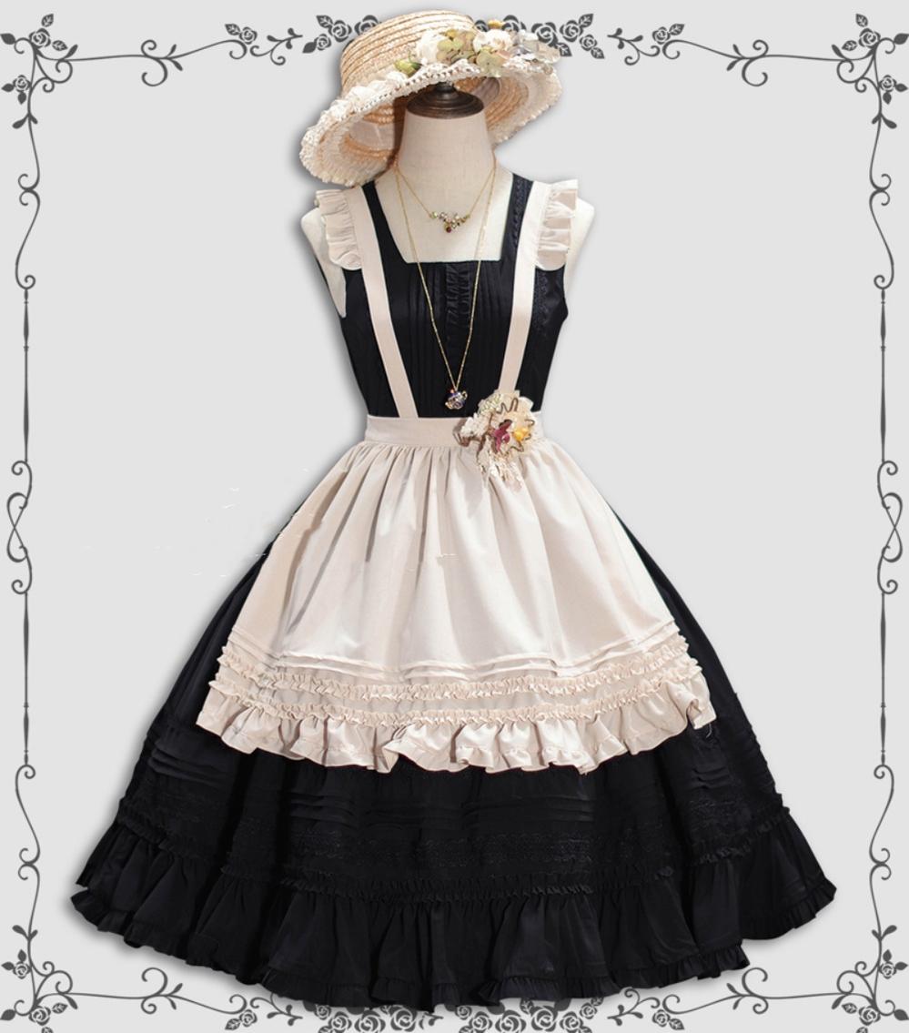 Tiny Garden - Nocturne Reminiscence - Elegant Lolita JSK Dress Multi-Wear Apron Dress Set
