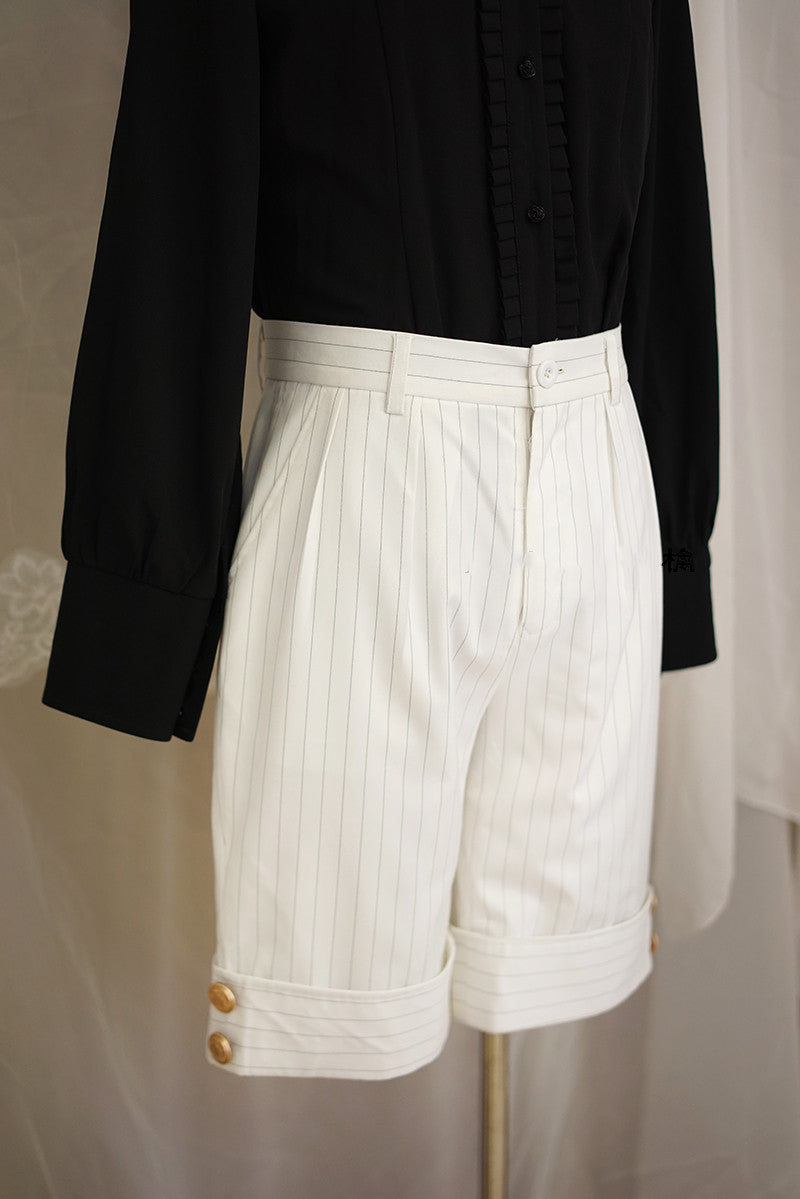 La Pomme - Ouji Lolita Stripes Middle Length Shorts