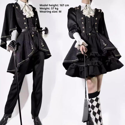 SilentMars - Fallen Moon Rule - Military Lolita Shirt Set Retro Knight Style Blouse