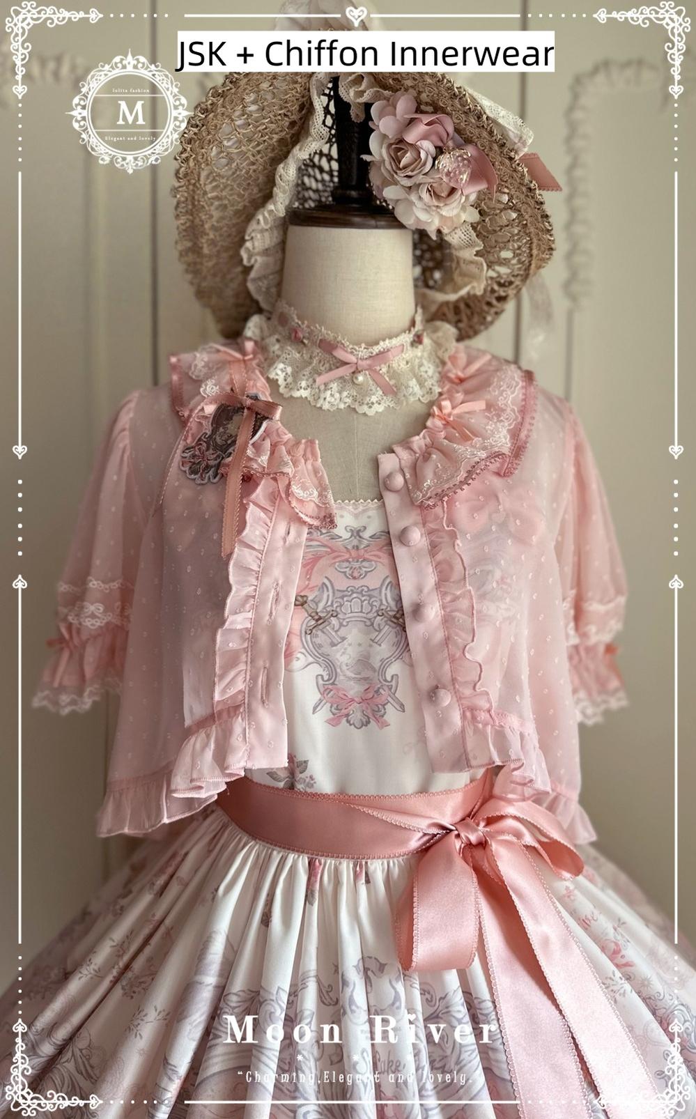 Moon River - Swan Lake Mirror - Pink Sweet Lolita Print JSK Dress