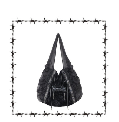 Broken bone - Gothic Lolita Black Velvet Shoulder Bag