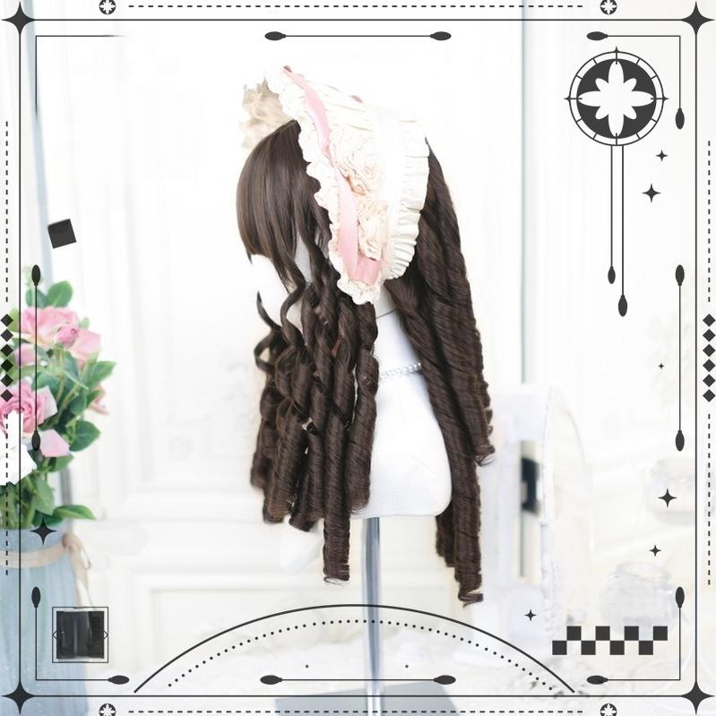 Dalao Home - Classic Brown Lolita Wig with Roman Roll