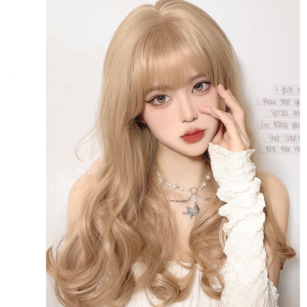 Sweet Lolita Long Culy Blonde Synthetic Wave Wig
