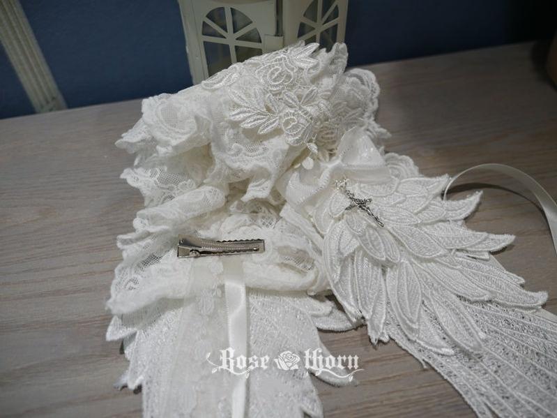 Rose Thorn - Angel Wings - Embroidered Crafted Headband Elegant Lolita Hair Accessories