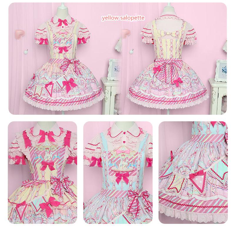 Letters from Unknown Star - Candy Park - Sweet Lolita Print Jumper Dress