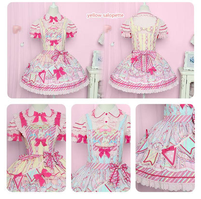 Letters from Unknown Star - Candy Park - Sweet Lolita Print Jumper Dress