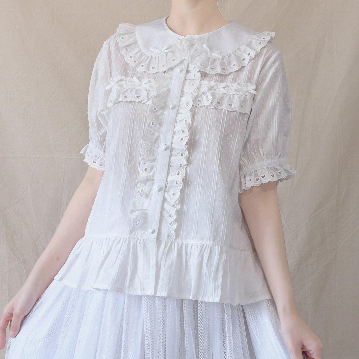 MIST - Cotton Sweet Lolita Blouse, Peter Pan Collar