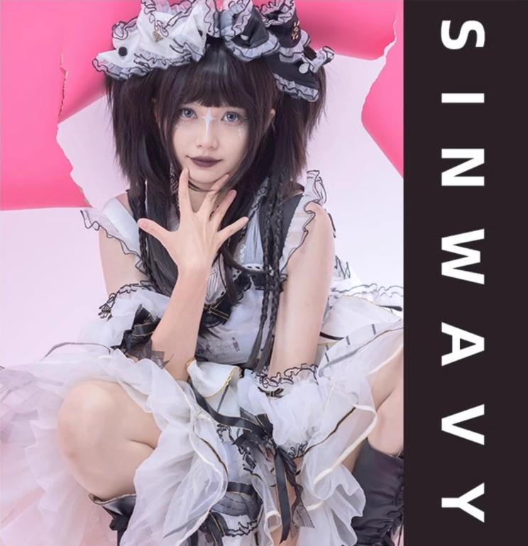 Sinwavy - Gothic Lolita Wig Black Natural Hair With Ponytails & Braids