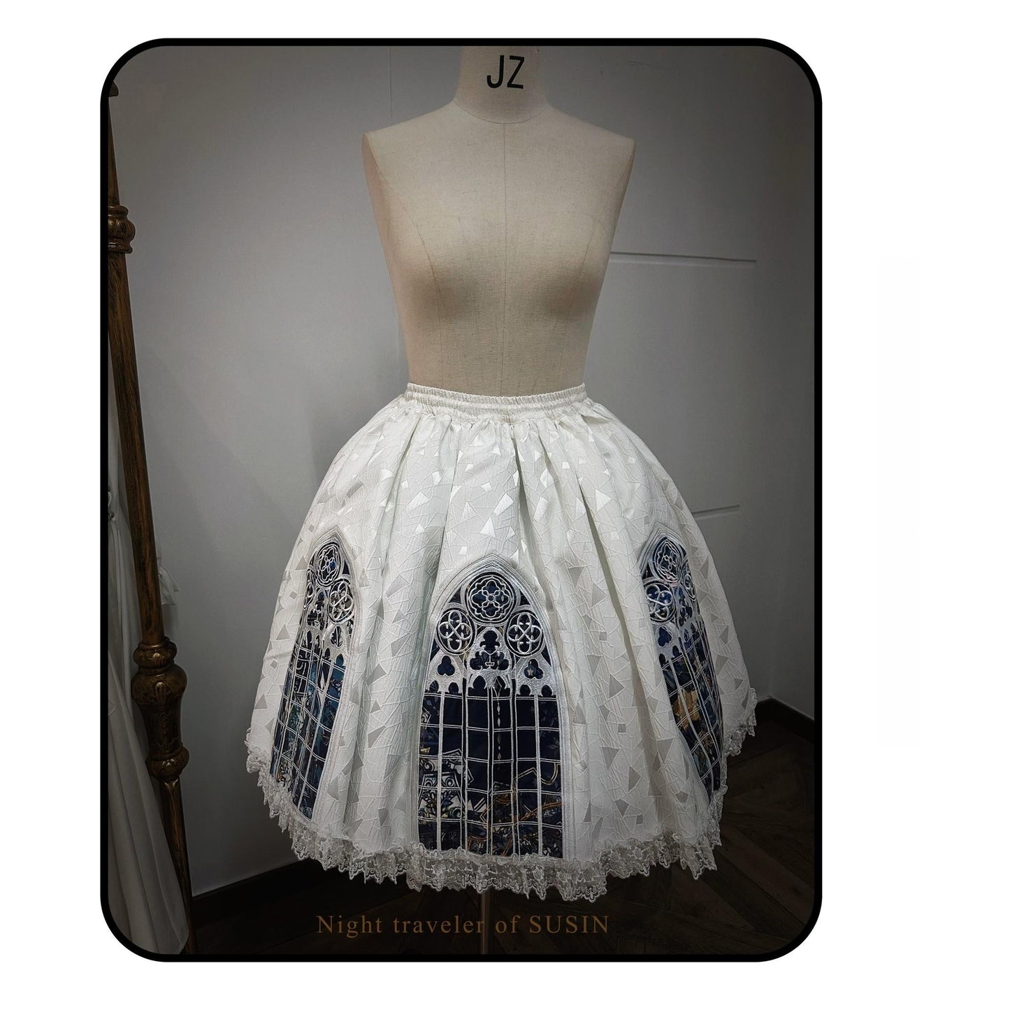 Susin Lolita - Night Traveler - Gothic Lolita Skirt Outfit Long Coat Shirt and Bustier Set