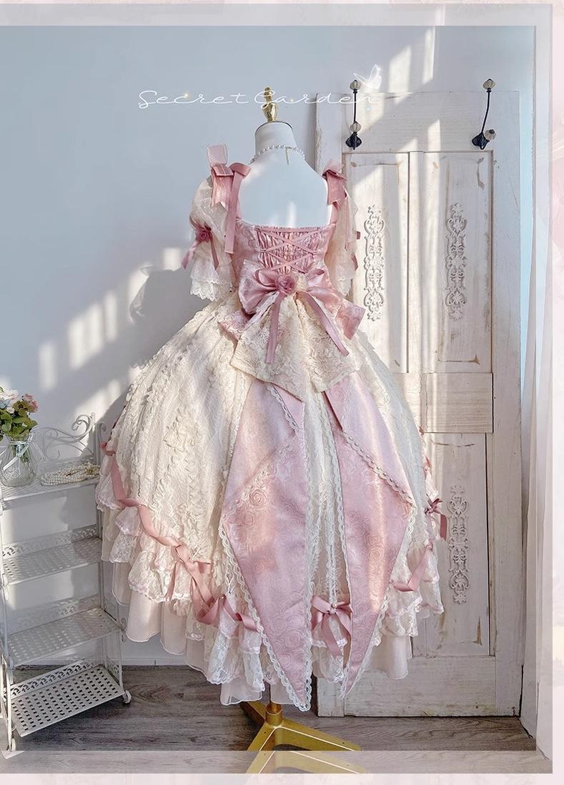 MieYe - Diana Rose - Bridal Lolita Dress Short Wedding OP with Accessories