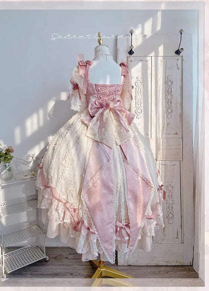 MieYe - Diana Rose - Bridal Lolita Dress Short Wedding OP with Accessories