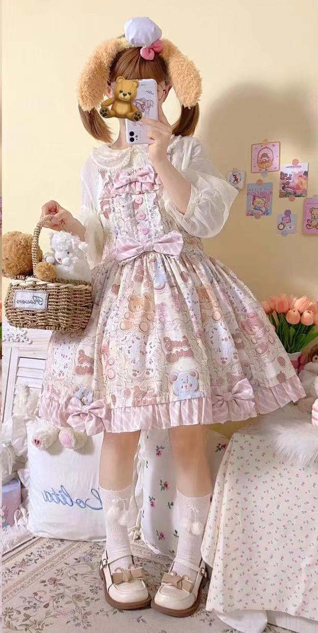 Akiyama Future Studio - Kawaii Little Bear Lolita Salopette Daily Lolita JSK