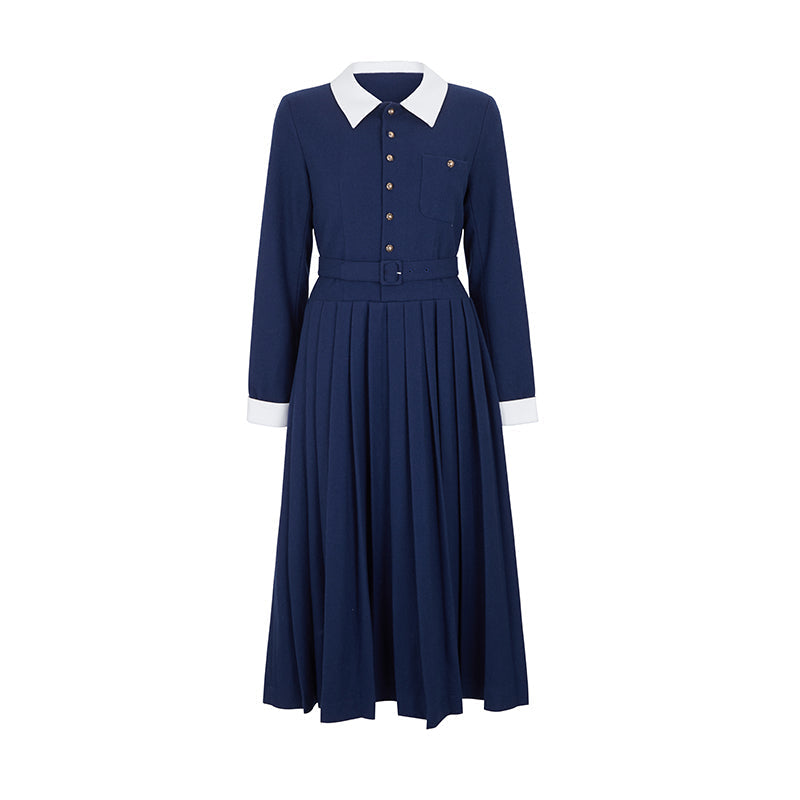 Navy blue classic dress