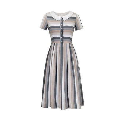 Literary Lady Vintage Striped Dress