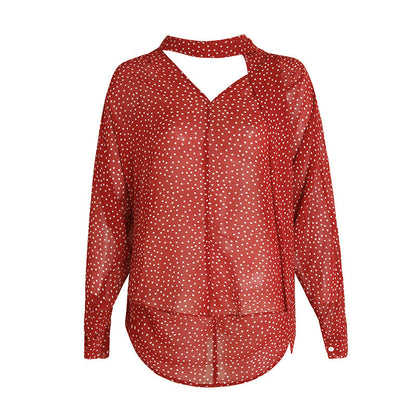 Lady's Polka Dot Retro Blouse