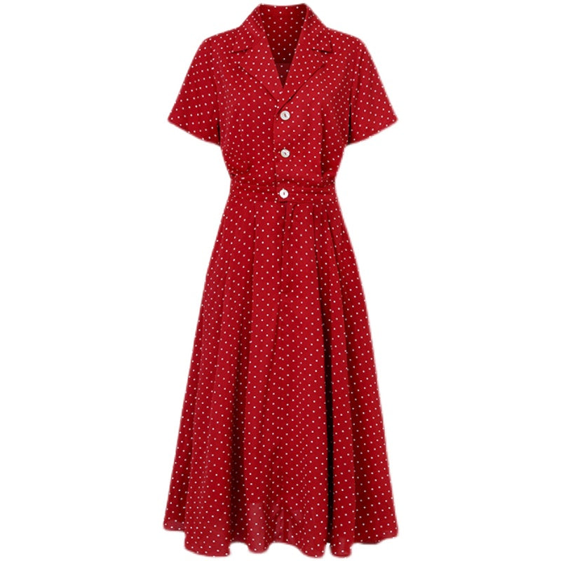 Red Polka Dot Pattern Retro Dress