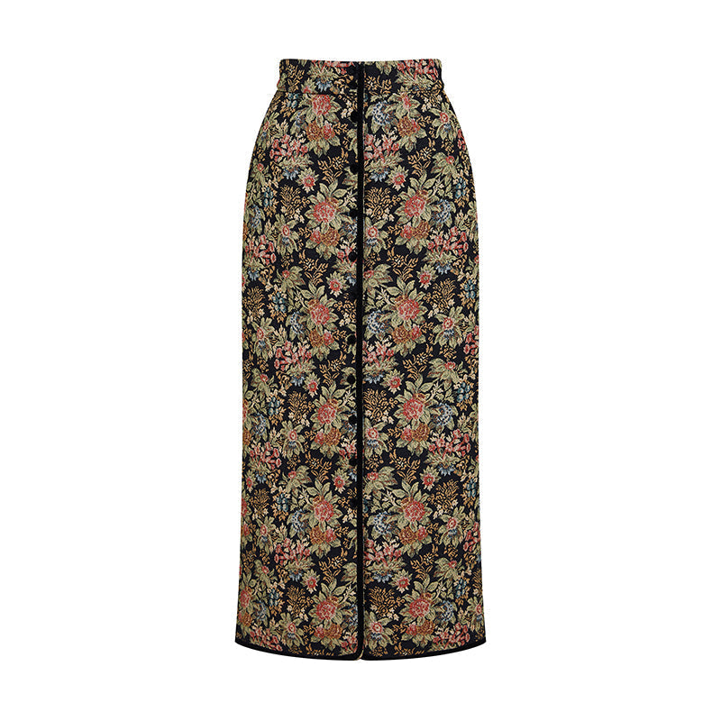 Bouquet of flowers jacquard skirt