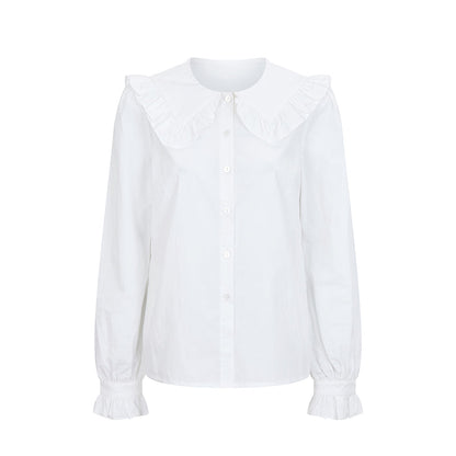 White lady vintage frill blouse