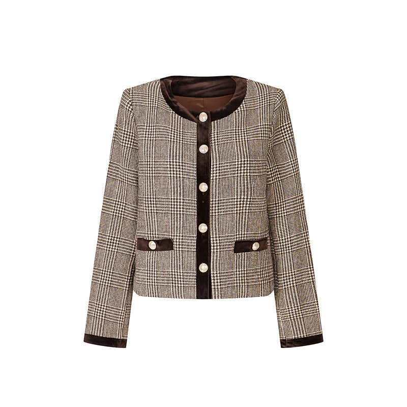 Lady's houndstooth retro jacket