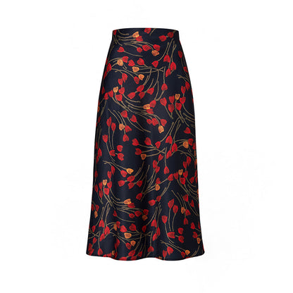 Crimson Floral French Skirt