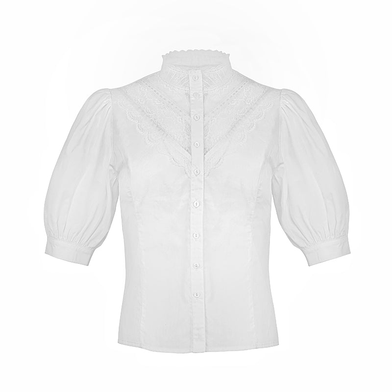 White thread embroidery vintage blouse