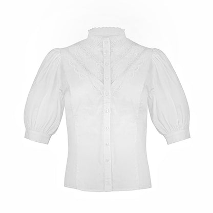 White thread embroidery vintage blouse