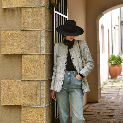 Countess' elegant tweed jacket