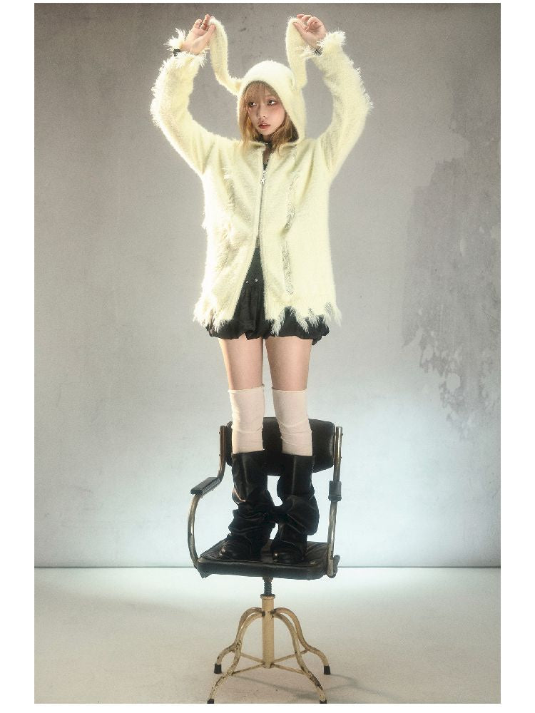 Hooded Knit Cardigan Slouchy Jacket【s0000004626】