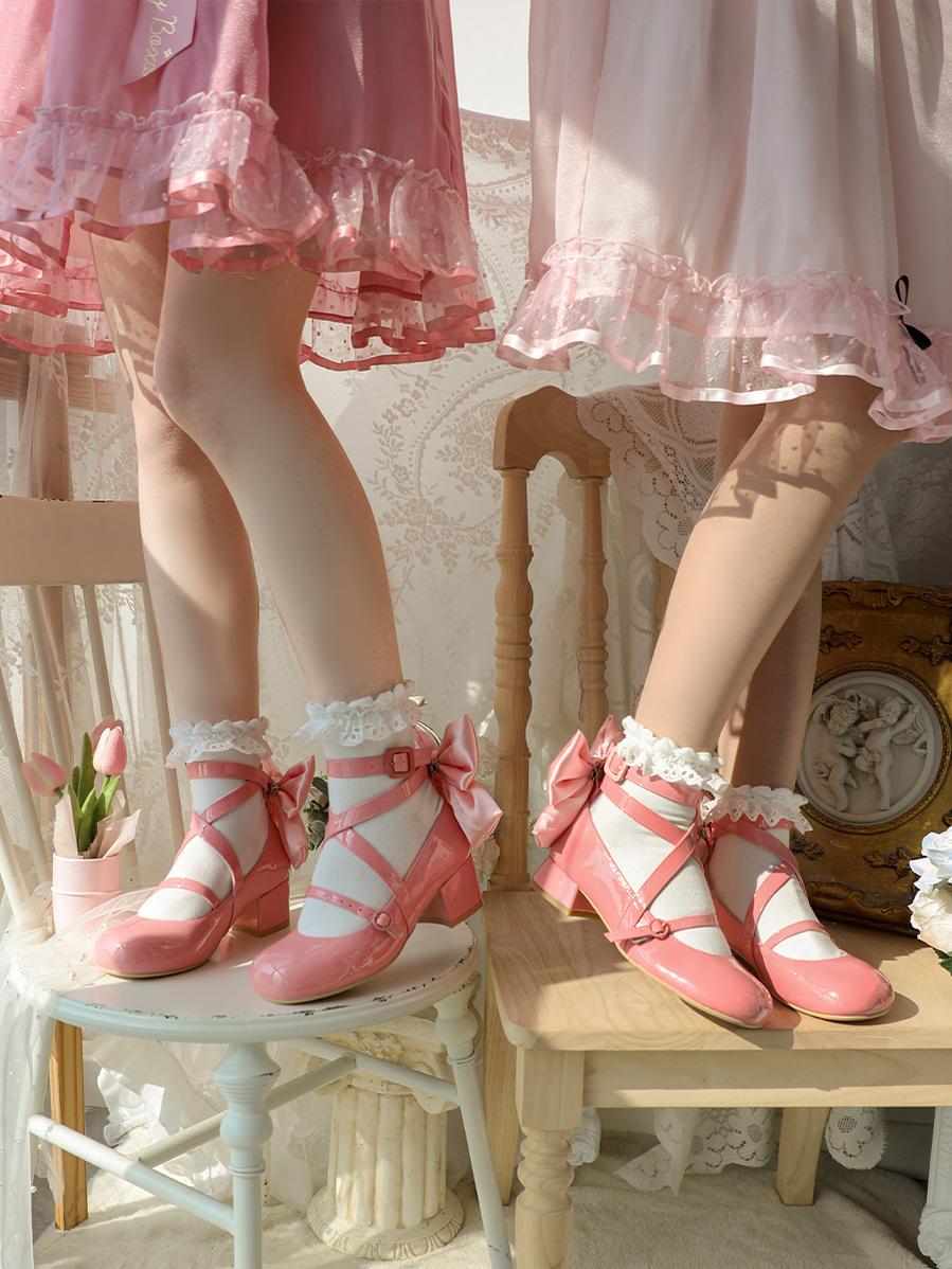 MODO - Follow in the Moonlight - Sweet Lolita Round Toe Shoes with Large Bow
