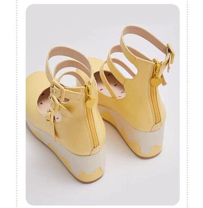 Momo - Bear Birthday Party - Kwaii Lolita Shoes Round Toe Platform Shoes